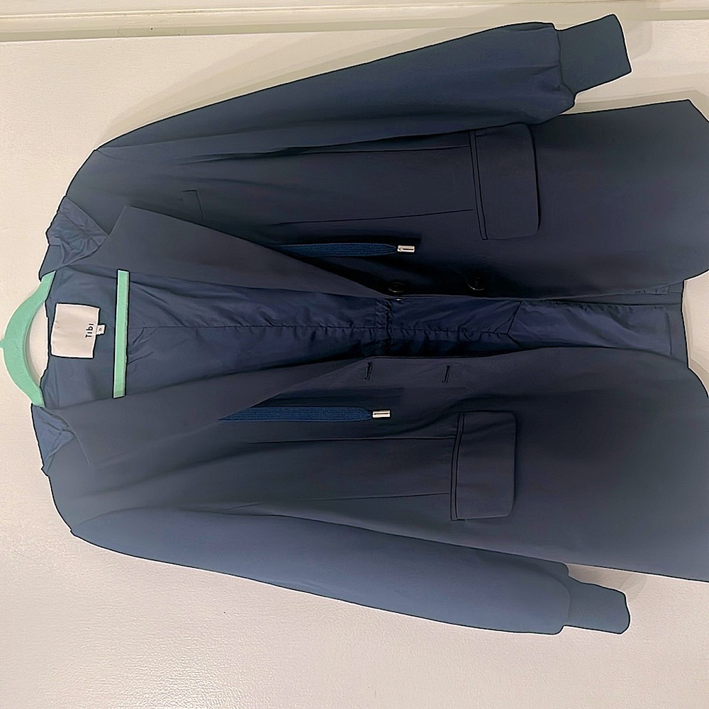 Tibi jacket with hood. Size 0 navy blue